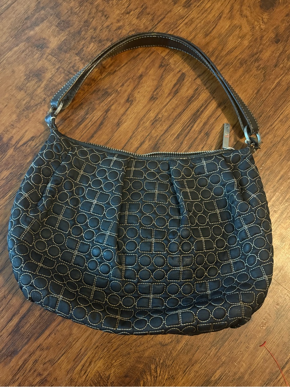 kate spade Black Quilted Logo-Pattern Shoulder Bag Purse